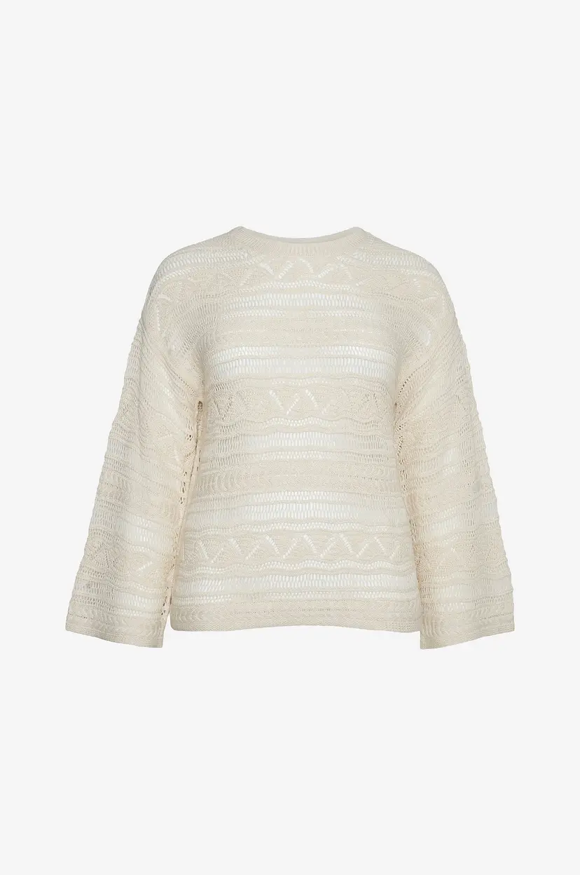 Vero Moda Curve Genser vmClamar LS O-neck Pullover Curve - Beige
