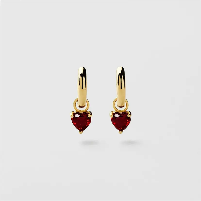 Safira Red Heart Hoops