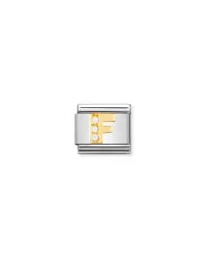 Nomination Cubic Zirconia Letter F Gold