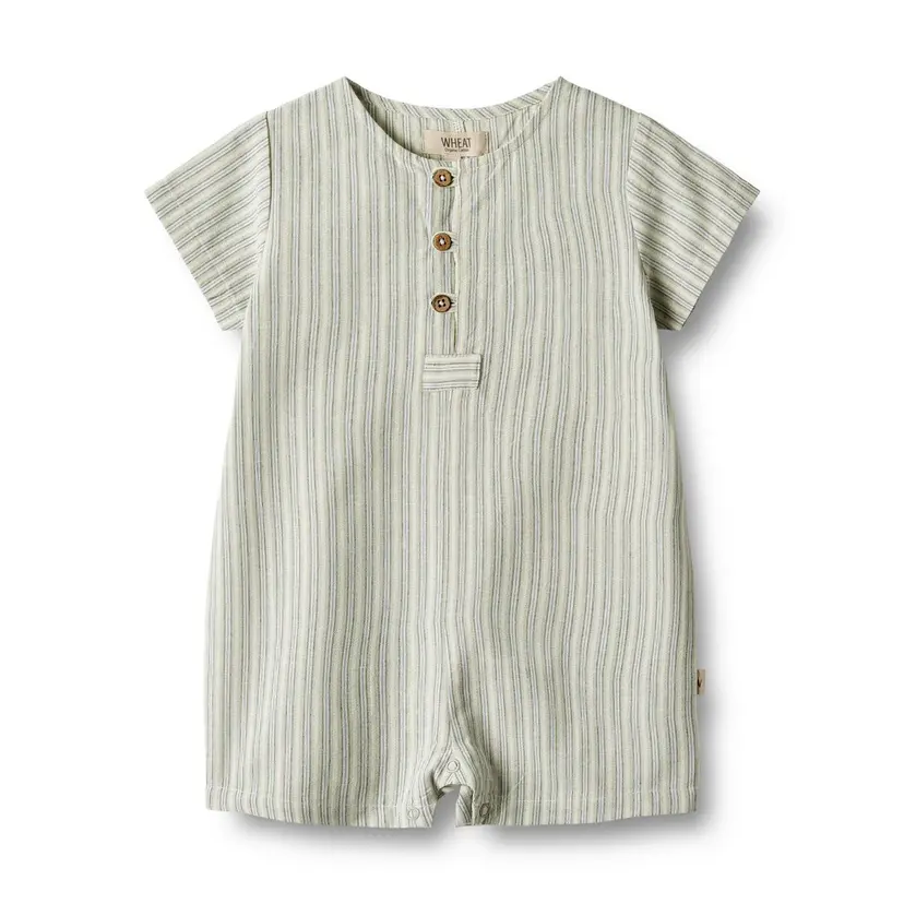 Wheat Wheat Playsuit Niller Aquablue Stripe (56 / 1-2 mnd)