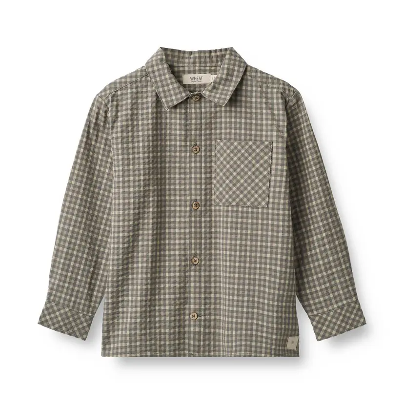 Wheat Wheat Shirt Oscar Autumn Sky Check (140 / 10 år)