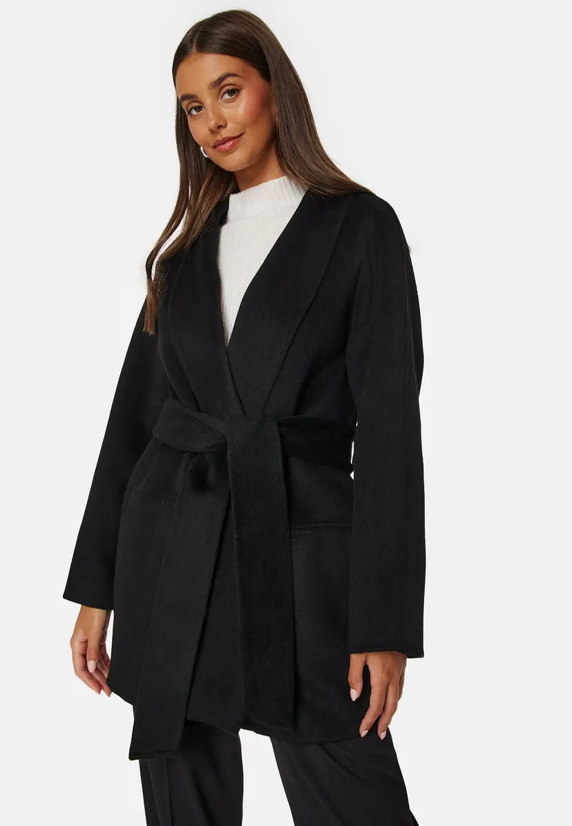 Bubbleroom Belted Wool Coat