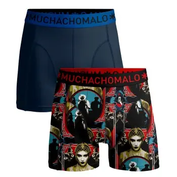 Muchachomalo Muchachomalo 2P Cotton Stretch Smooth Criminal Boxer Svart Mønster bomull Medium Herre