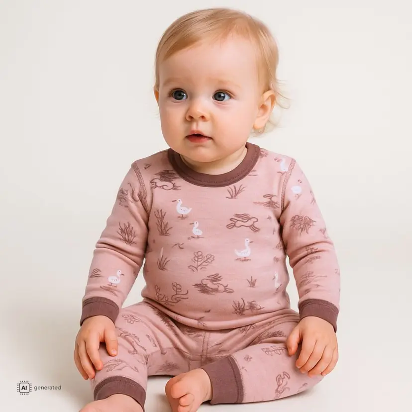 Joha Joha - Body Ull og Bambus Gås Rosa