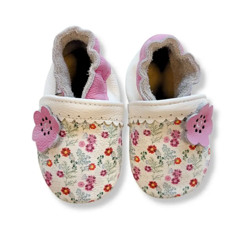 Rose et Chocolat Rose et Chocolat - Tøfler i Skinn Pop Flower Mauve