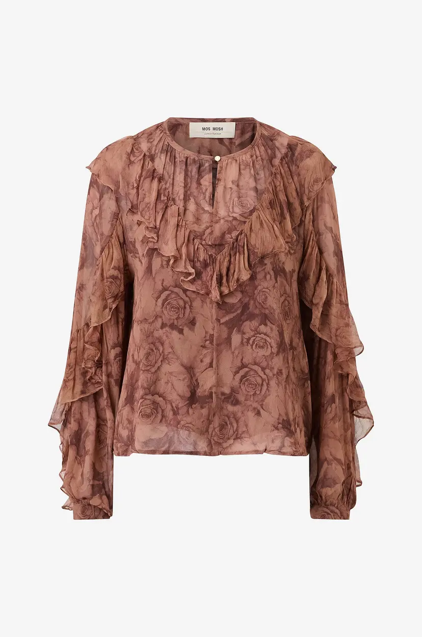Mos Mosh Volangbluse MMRoya Ruffle Rose Blouse - Flerfarget