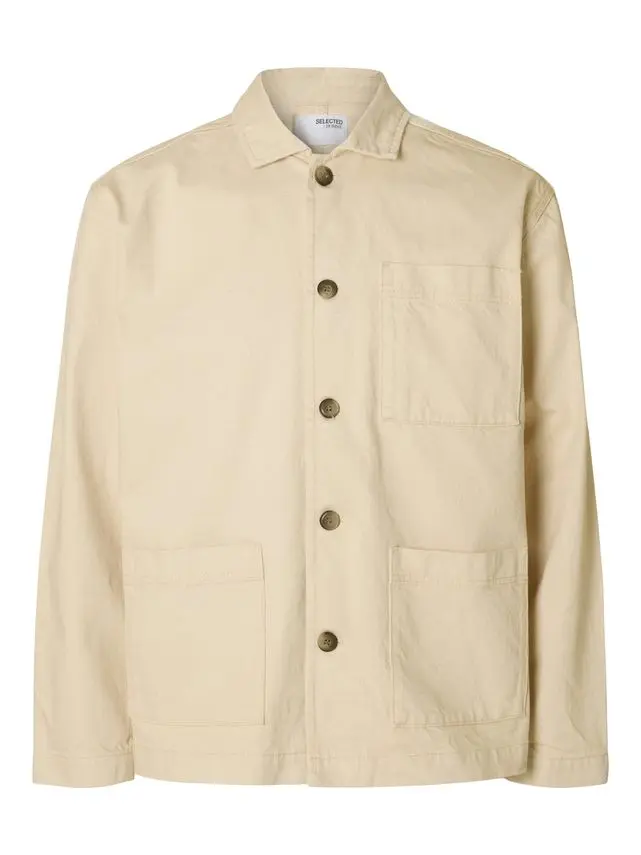 SELECTED SLHNOAH 5511 ECRU DNM HYBRID JACKET