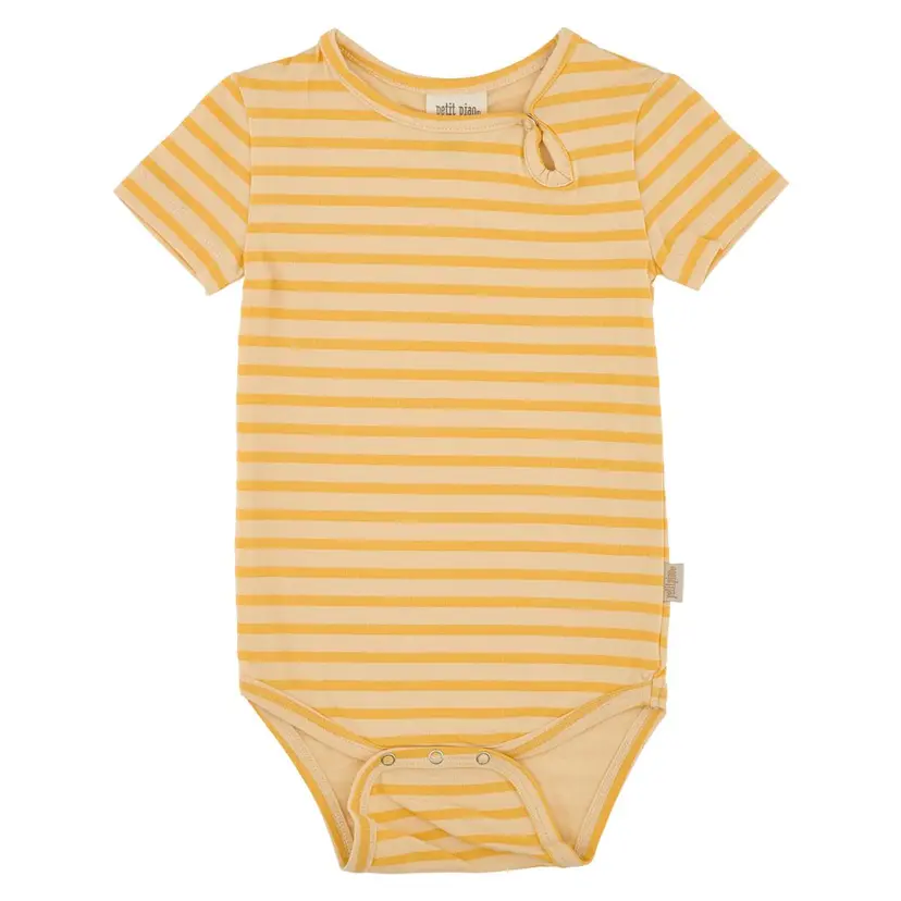 Petit Piao Petit Piao Body SS Yellow Sun Striped (56 / 1-2 mnd)