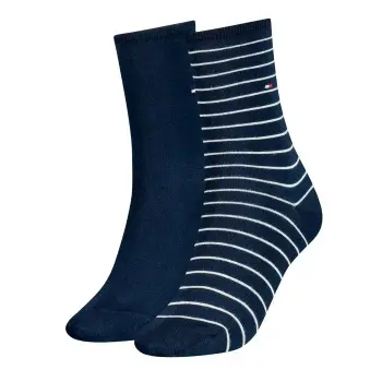 Tommy Hilfiger Tommy Hilfiger Strømper 2P Classic Small Stripe Socks Mørkblå Str 39/42 Dame