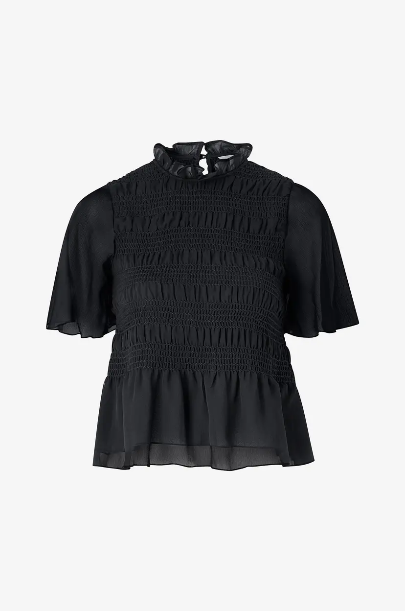 Bubbleroom Bluse Butterfly Sleeve - Svart