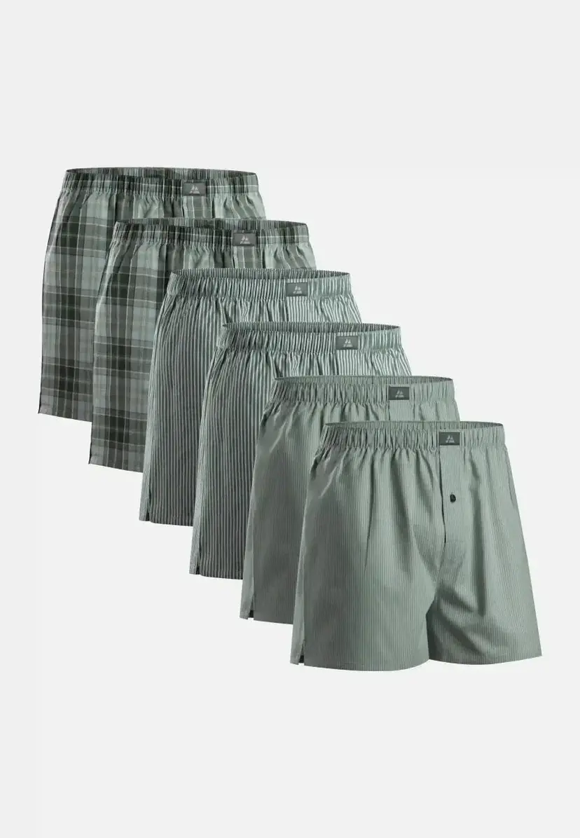 DANISH ENDURANCE DANISH ENDURANCE Organic Vævede Boksershorts, Grøn/Strukturede Mønster Mix, Størrelse L