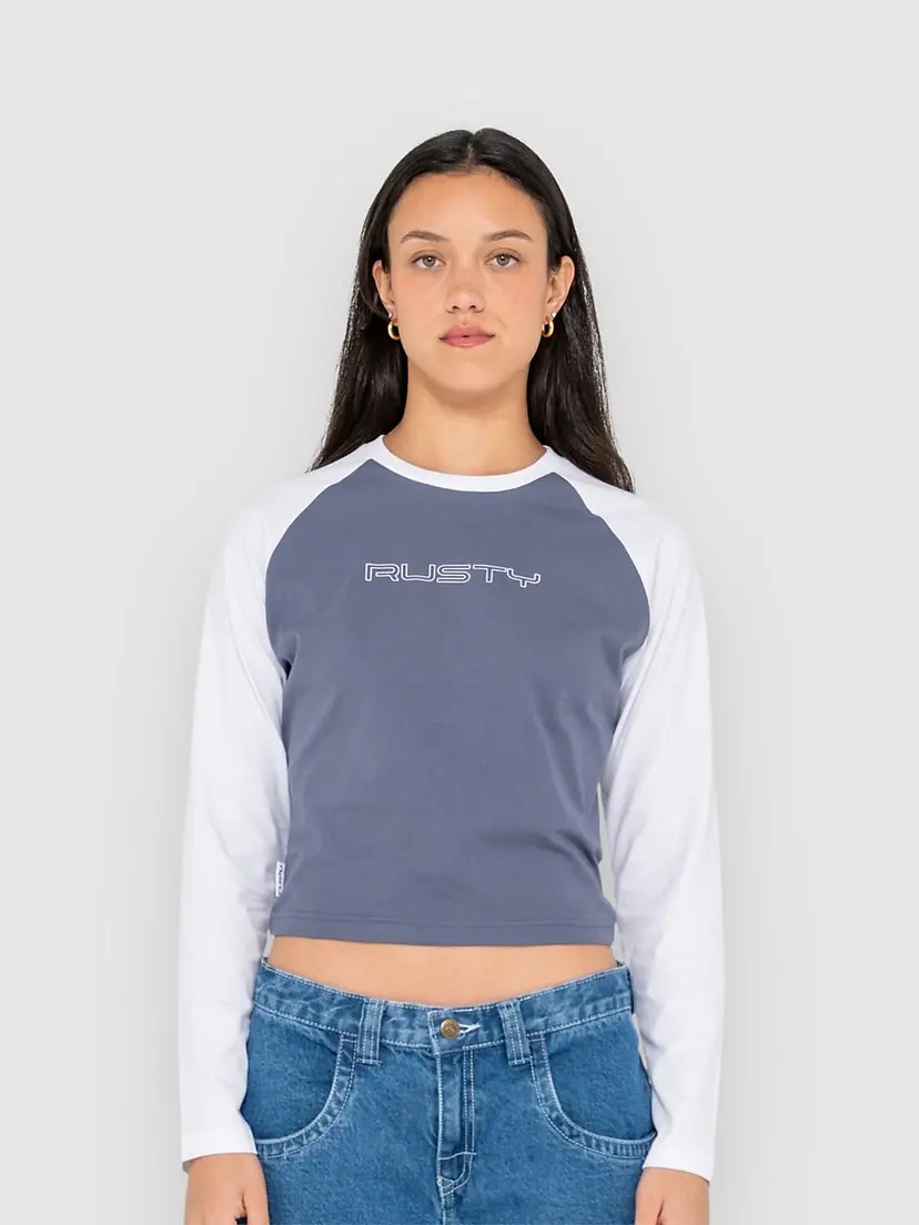 Rusty Rusty Tekky Raglan Skimmer Langermet T-skjorte blå