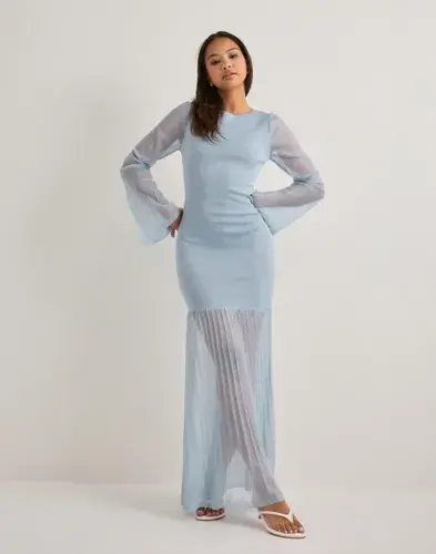 Malina Malina - Blå - Haisley Sheer Knitted Maxi Dre