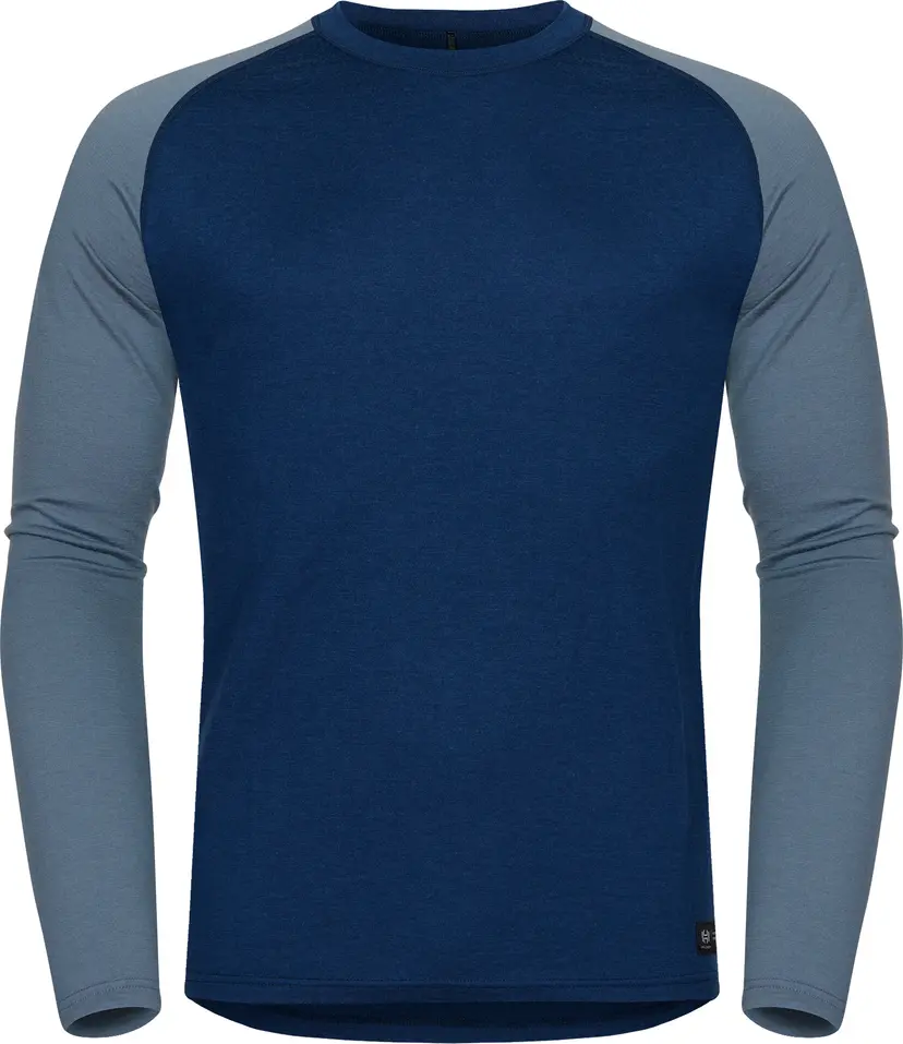 Hellner Hellner Men's Wool Warm Base Layer Long Sleeve Dress Blue/Flint Stone