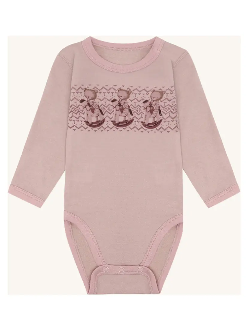 Hust and Claire Body i ull/bambus "Teddy" Dusty Rose