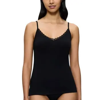 Triumph Triumph Feel Of Cotton Spaghetti Top Svart bomull 36 Dame