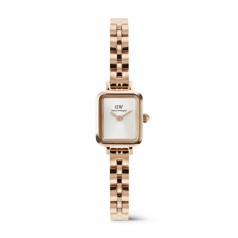 Daniel Wellington Rose Gold 15.4x18.2mm Watch Quadro Mini Arch 3-link White Sunray | DW