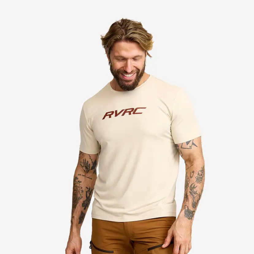 RevolutionRace Mission Logo T-shirt Herre Oatmeal