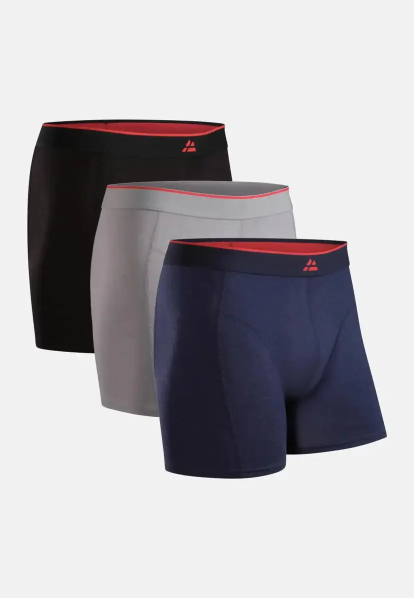 DANISH ENDURANCE DANISH ENDURANCE Bambu Boxershorts, Sort/Rød | Grå | Navy, XL