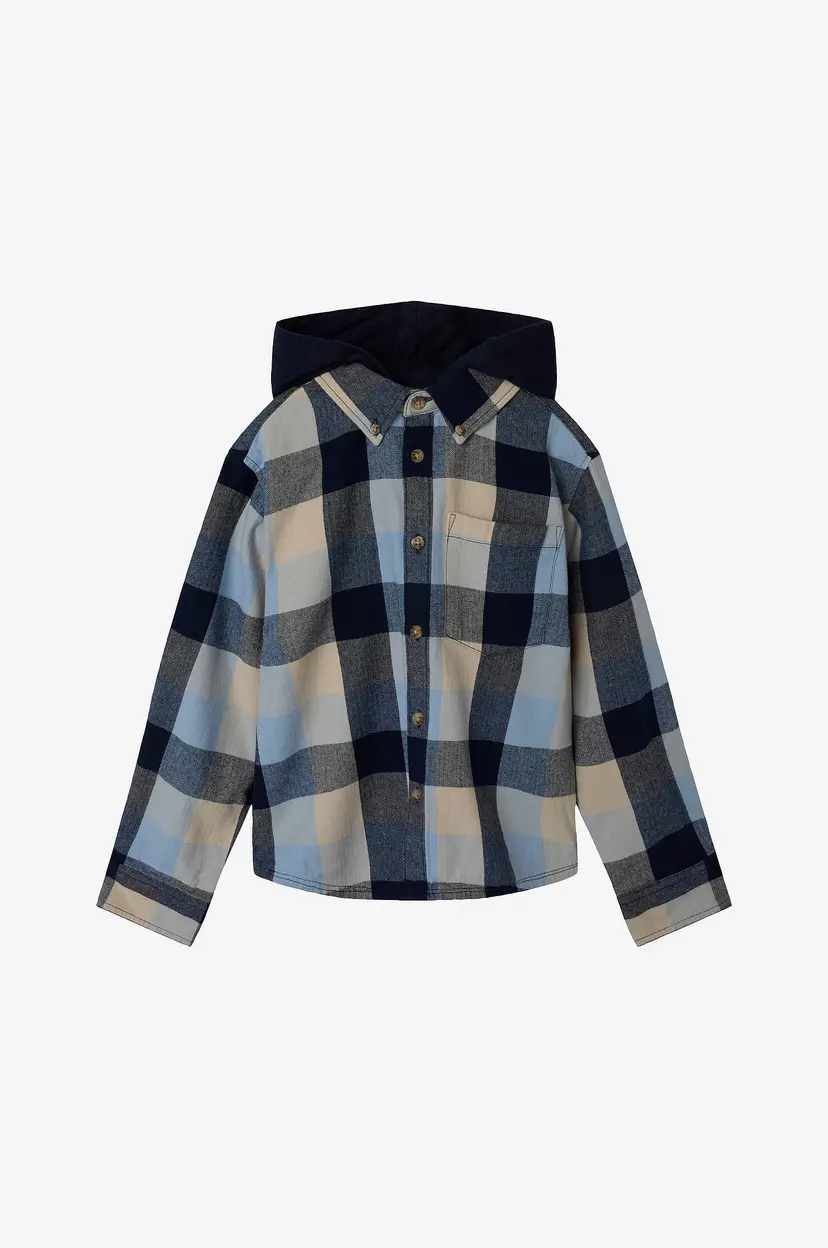 NAME IT Skjorte nkmLarry LS Overshirt WH - Blå