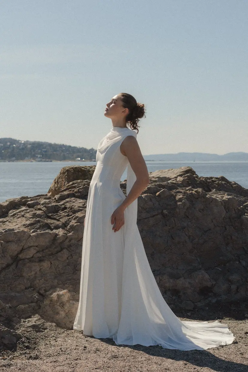 MurlongCres. Frøya Bridal Maxi Dress with Train White, XS