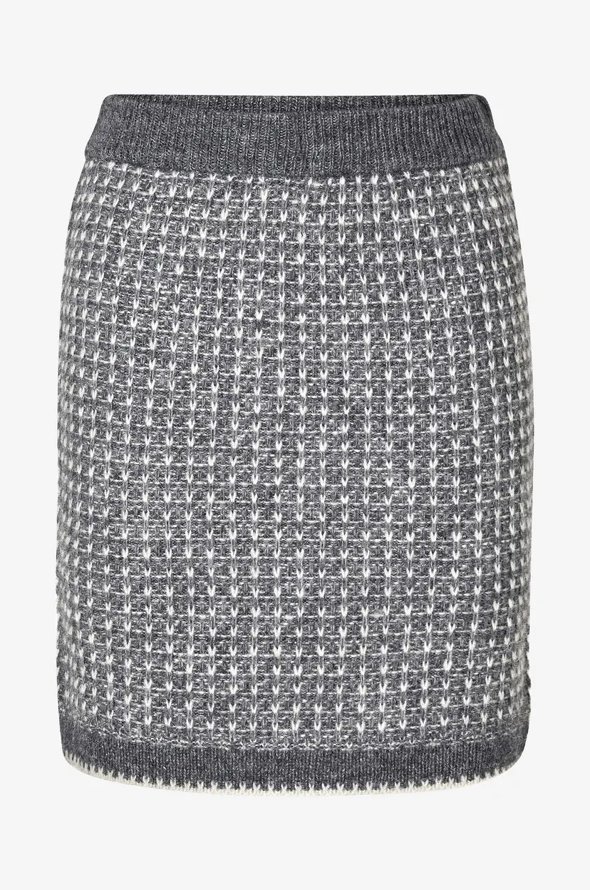Selected Women Skjørt slfSine Short Knit Skirt - Grå
