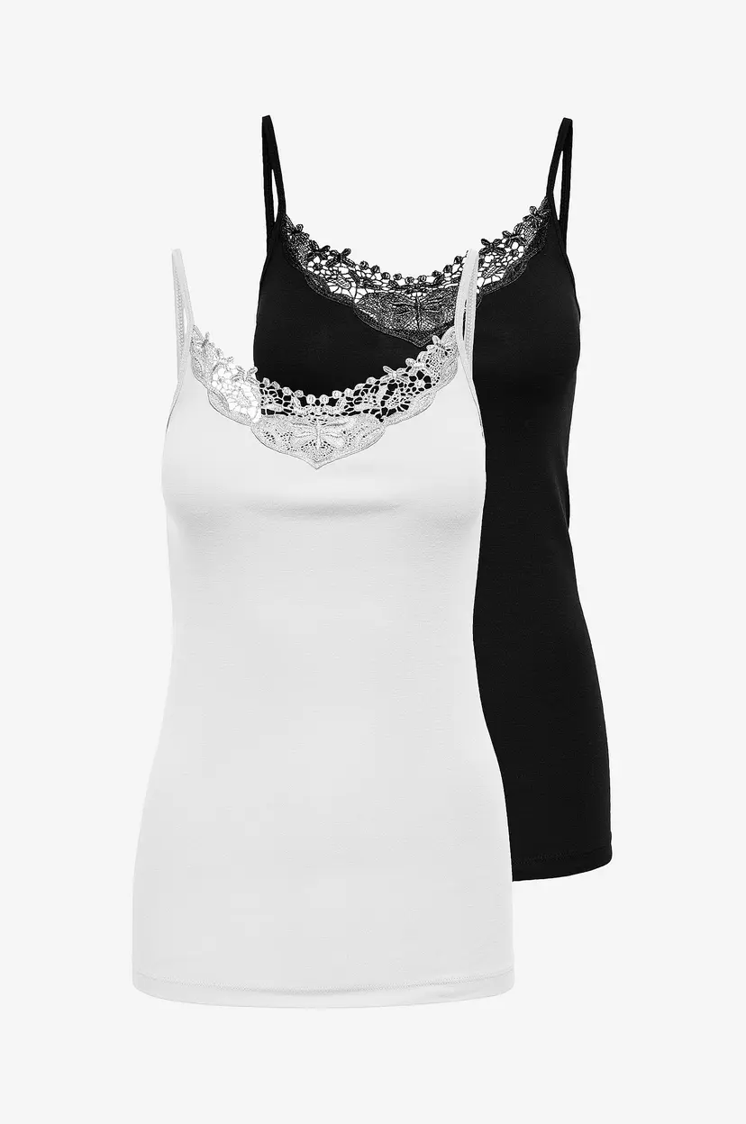Only Carmakoma Undertøystopp carLulu Lace Singlet CS Jrs Z 2-pakning - Svart