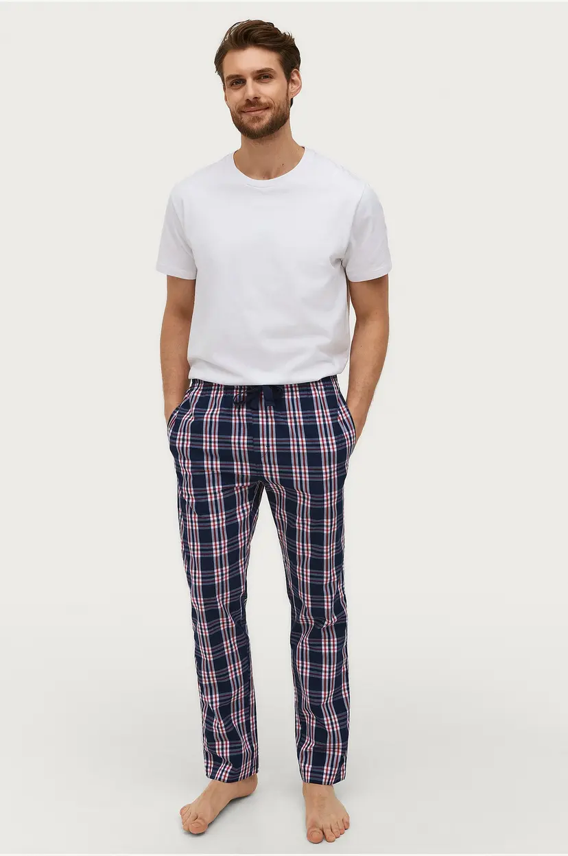 Ellos Collection Pyjamasbukse Hudson i poplin - Blå