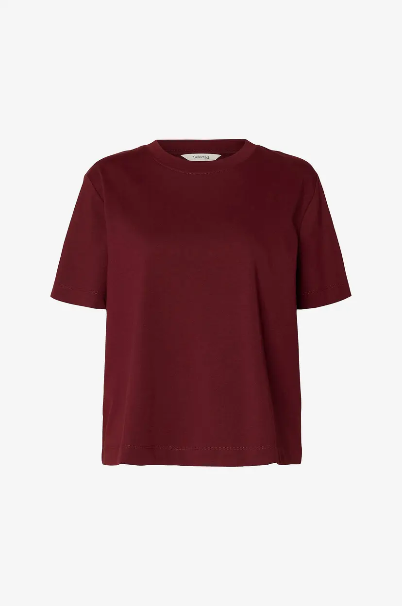 Selected Women T-skjorte slfEssential SS Boxy - Rød