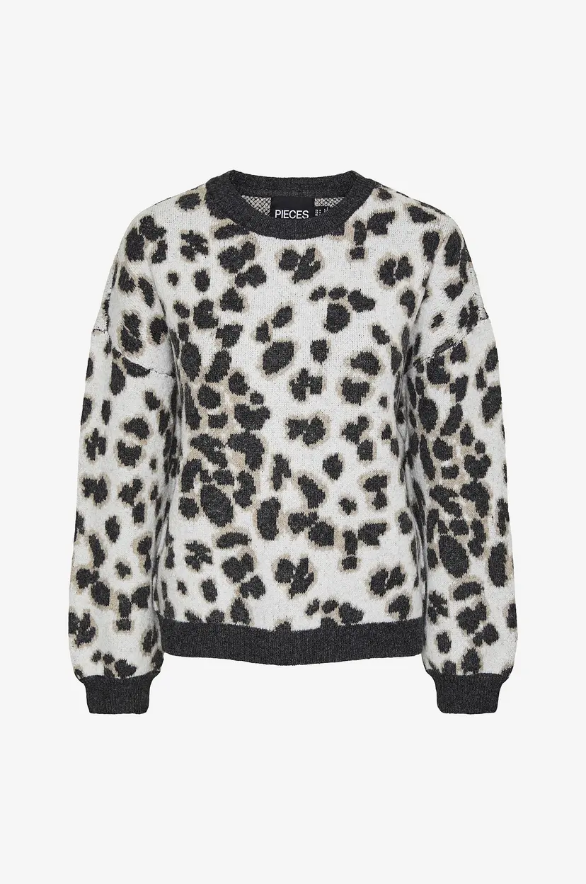 Pieces Genser pcNana LS O-neck Knit MM - Beige