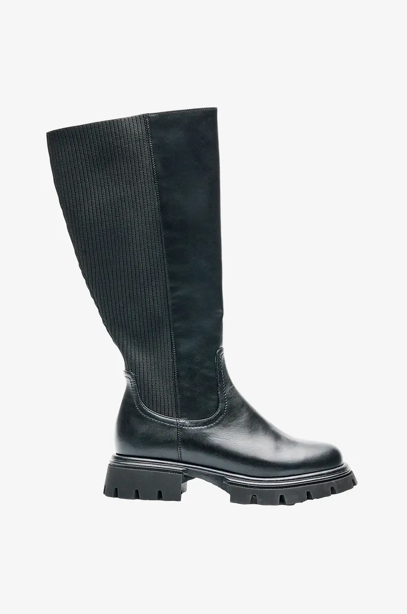 Zizzi Støvler fChantal Long Boot - Svart