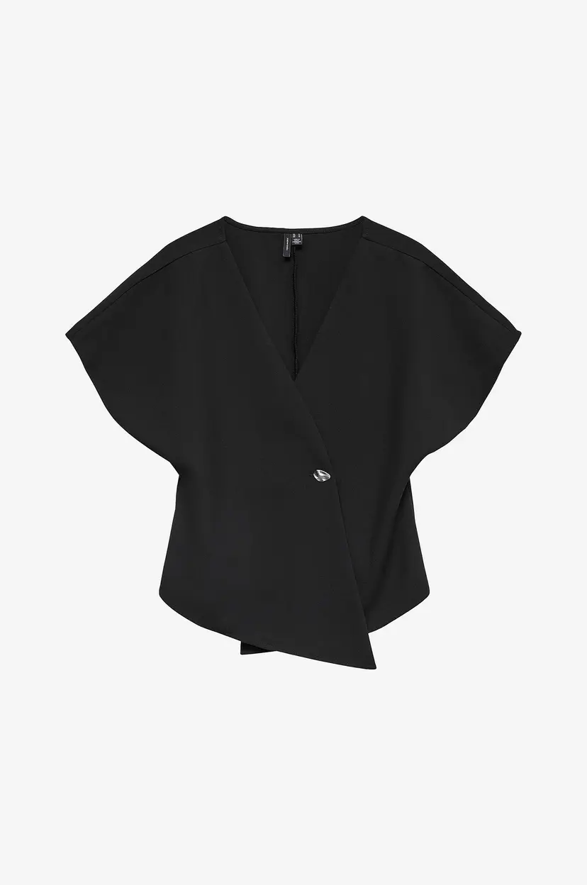 Vero Moda Topp vmSonja SS V-neck Top Wvn Exp - Svart