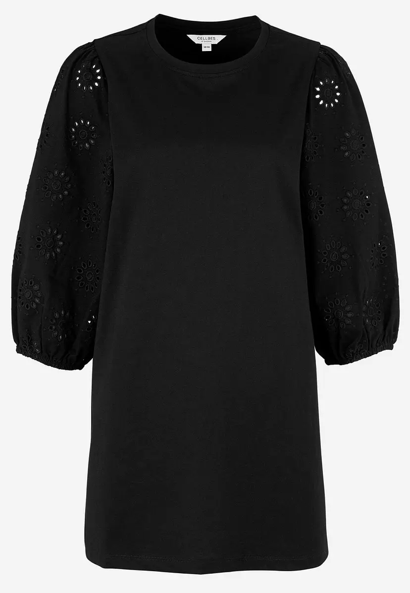 Jerseytunika med broderte ermer