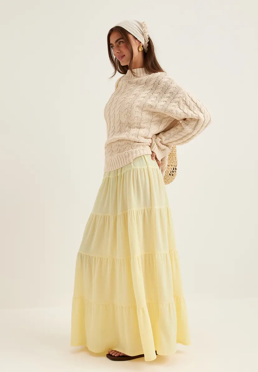 Bubbleroom Flounce Maxi Skirt