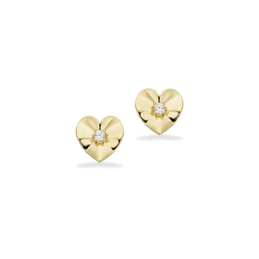 Scrouples Scrouples - 8 karat guld hjerte ørestikker - 124793