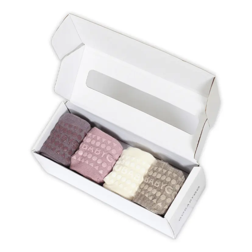 GoBabyGo GoBabyGo - Sokker i Ull 4-pk Combo-box Purple/ Rose/ Snow/ Sand