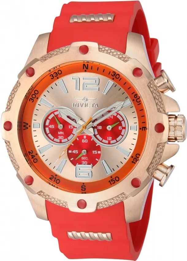 Invicta Invicta Herreklokke 43004 I-Force Rosegullfarget/Gummi Ø50 mm