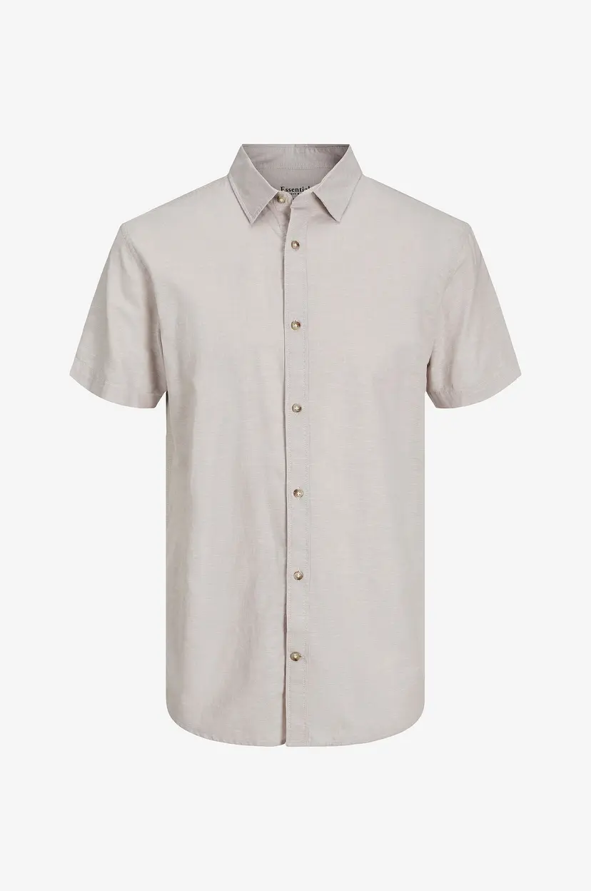 Jack & Jones Skjorte jjeSummer Linen Blend Shirt SS SN - Grå