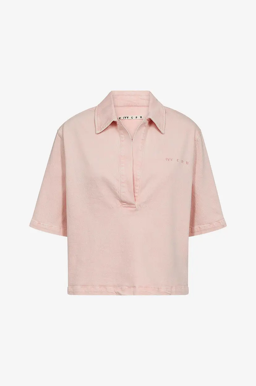 Ivy Copenhagen Denimskjorte Ivy-opera Oversize Polo Shirt Wash - Rosa