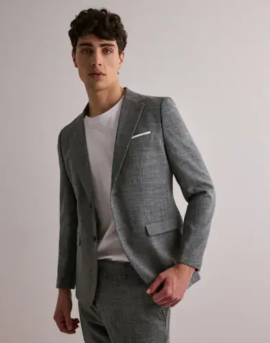 Selected Men Selected Men Slhslim-Oasis Linen Blz Noos Blazere Grå