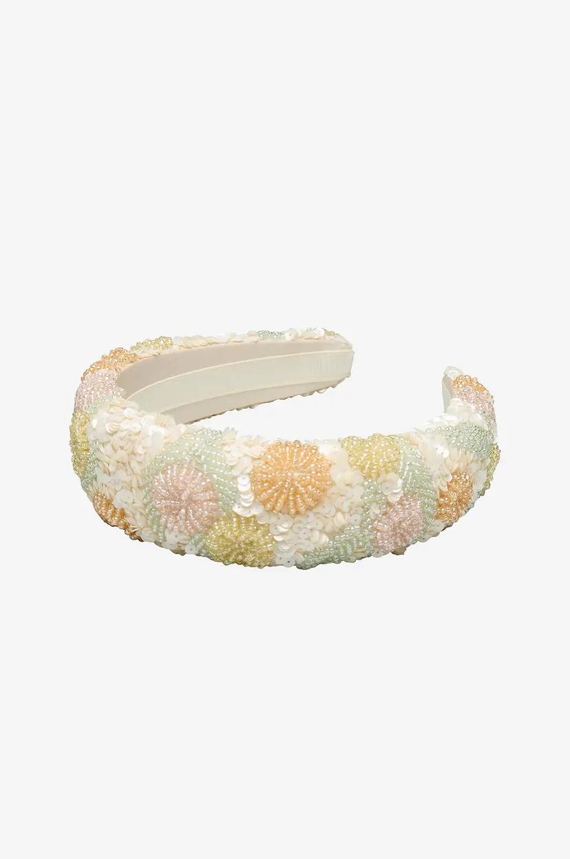 Becksöndergaard Diadem Carna Wide Beaded Hairbrace - Hvit