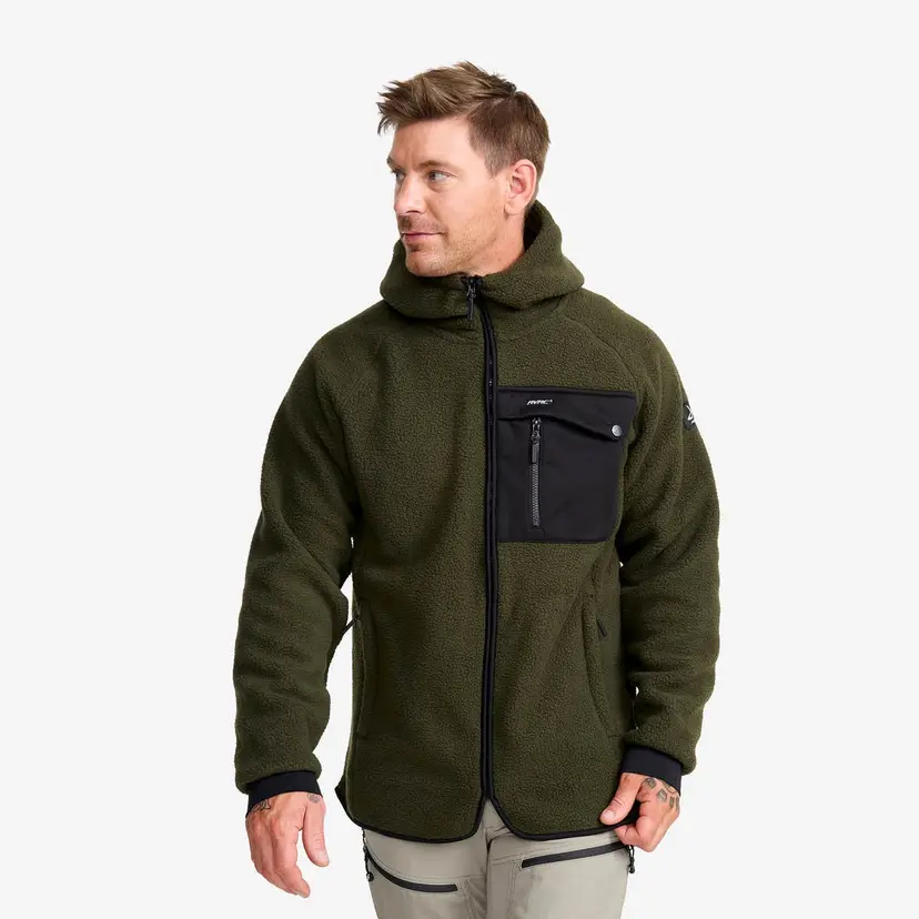 RevolutionRace Sherpa Hoodie Herre Forest Night