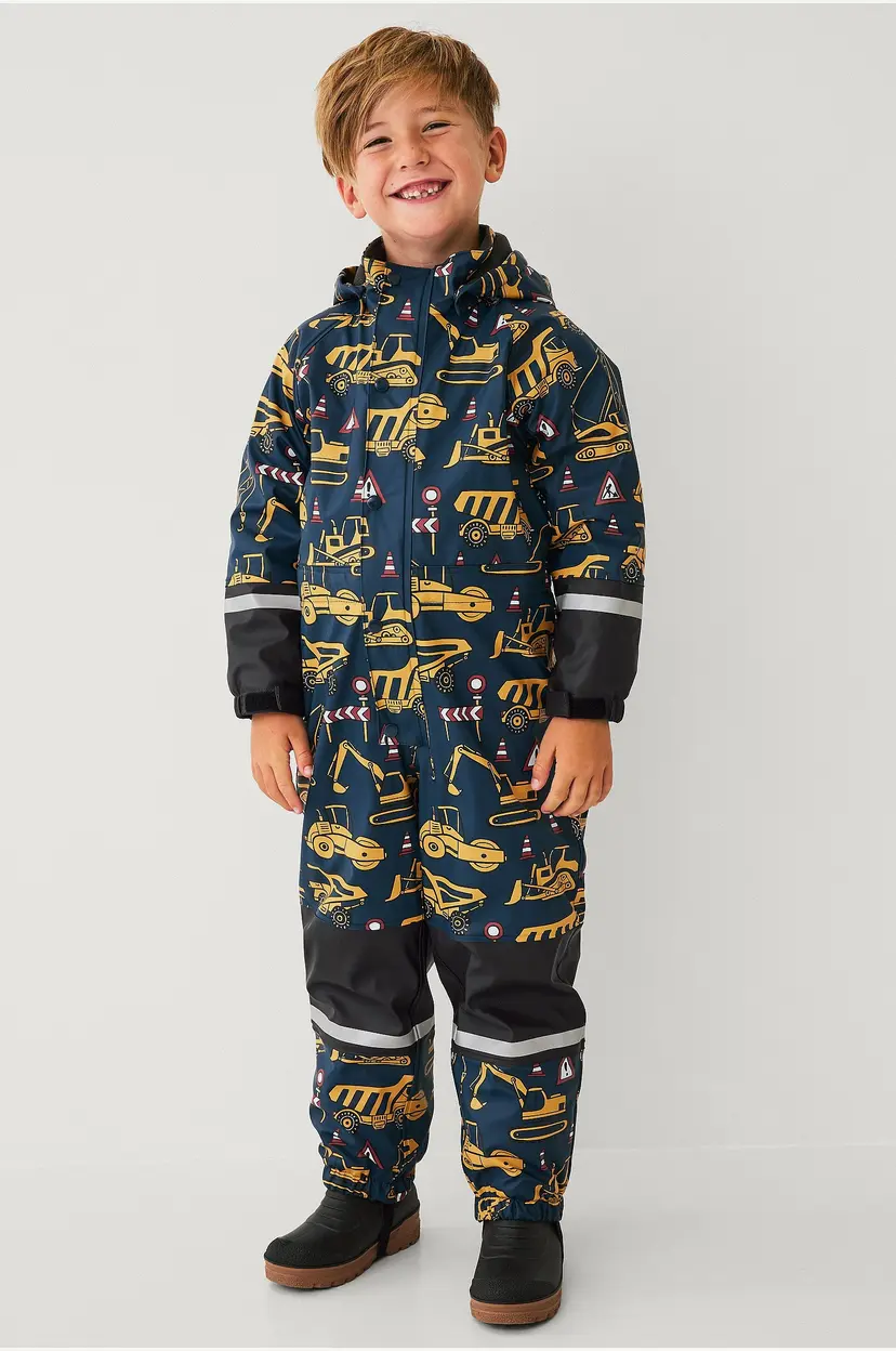 Ellos Collection Regndress Regna med fleecefor - Blå
