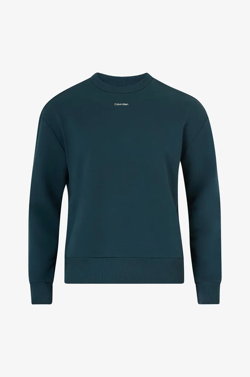 Calvin Klein Collegegenser Nano Logo Cotton Modal Crew - Blå