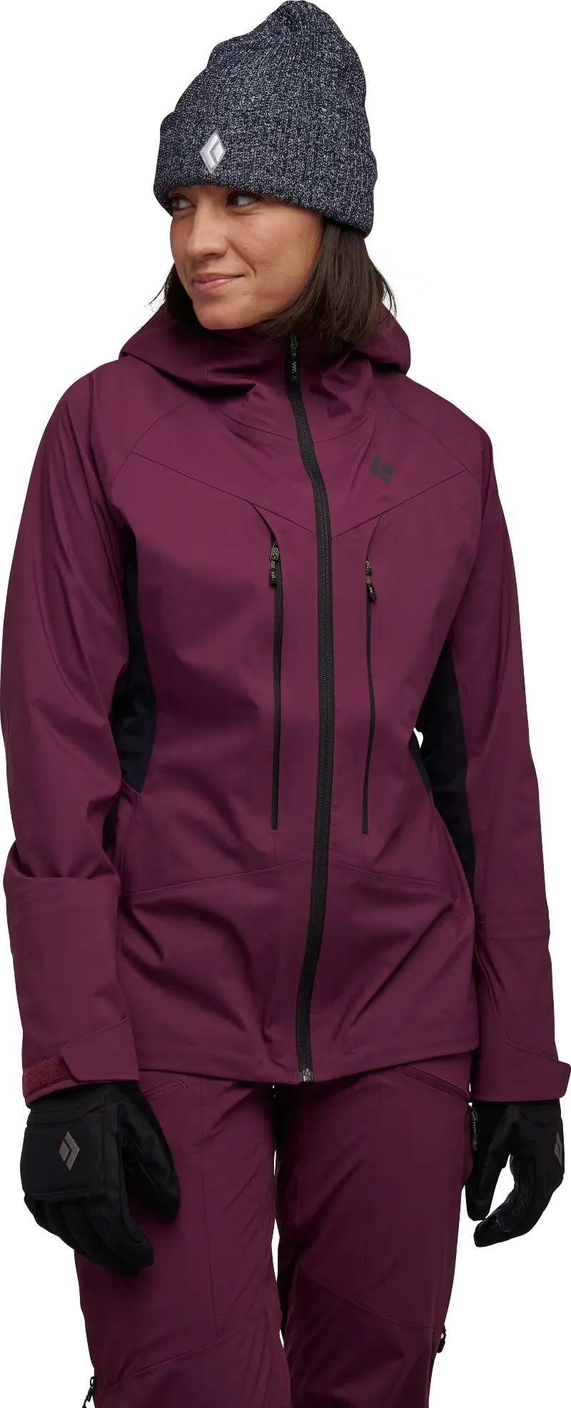 Black Diamond Black Diamond Women's Dawn Patrol Hybrid Shell Jacket Blackberry/Black