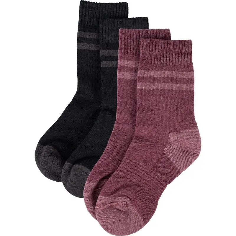 Lindberg Lindberg Vandra Wool Socks, 2-P Black/Dry Rose