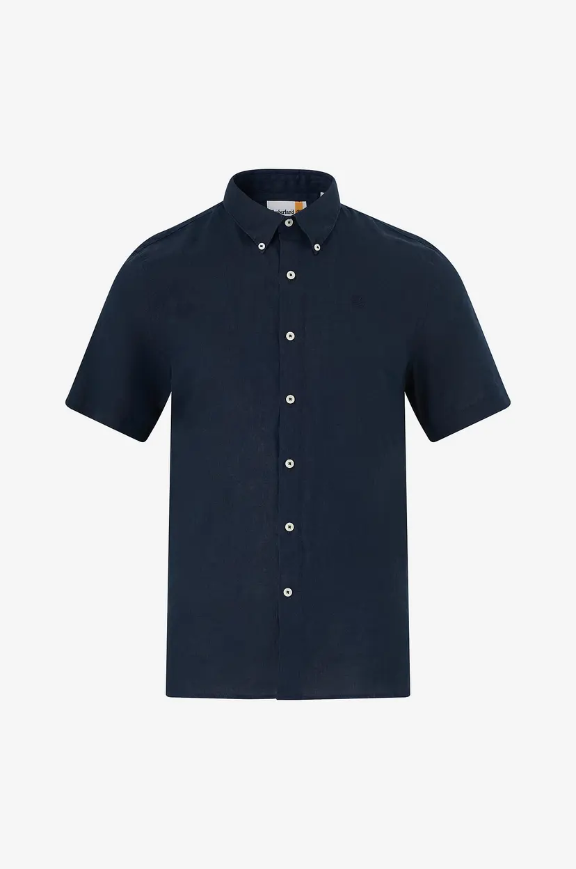 Timberland Linskjorte Mbrk Linen Short Sleeve Shirt - Blå