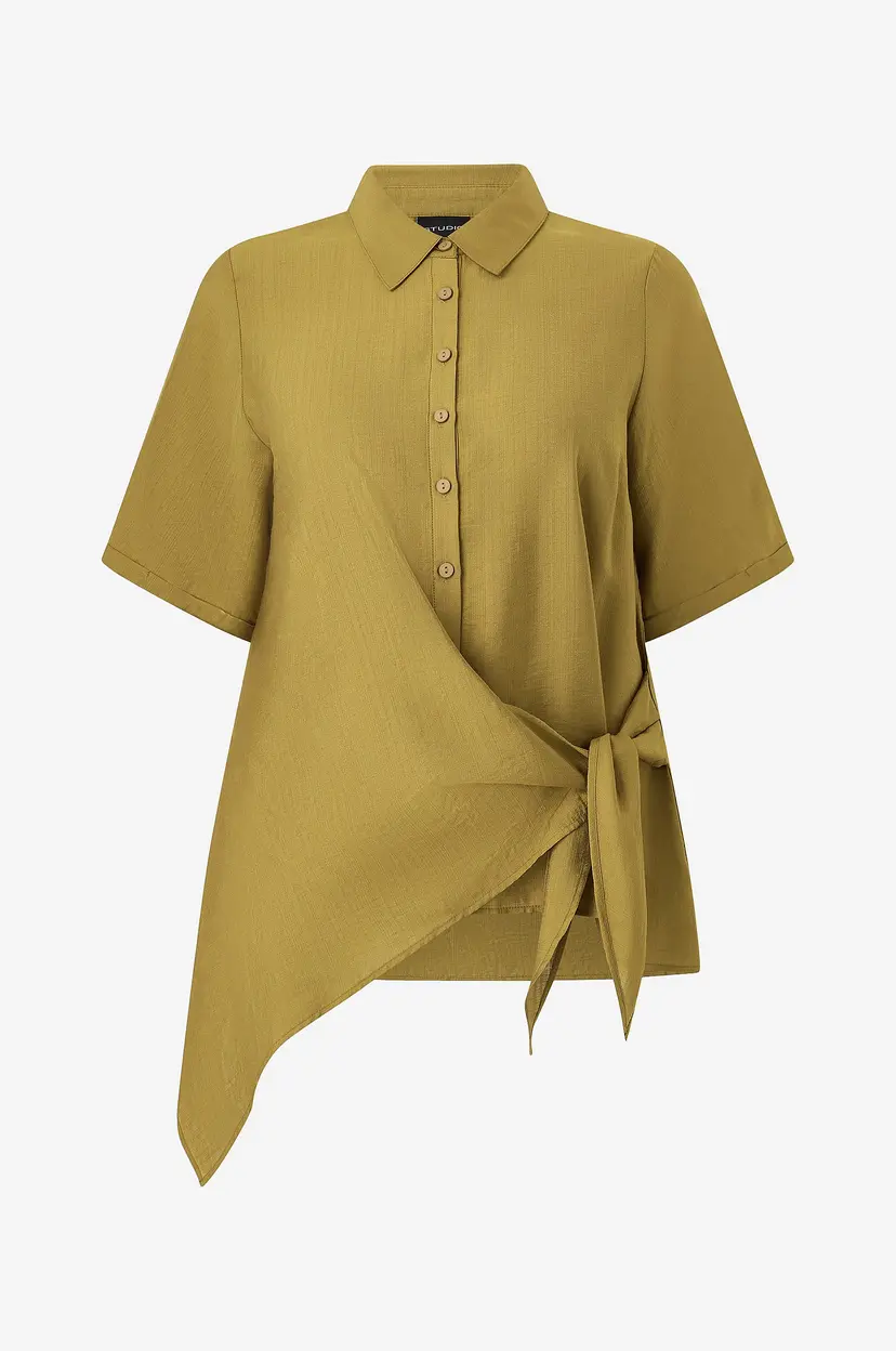 Studio Bluse SOda Shirt with knot - Gul