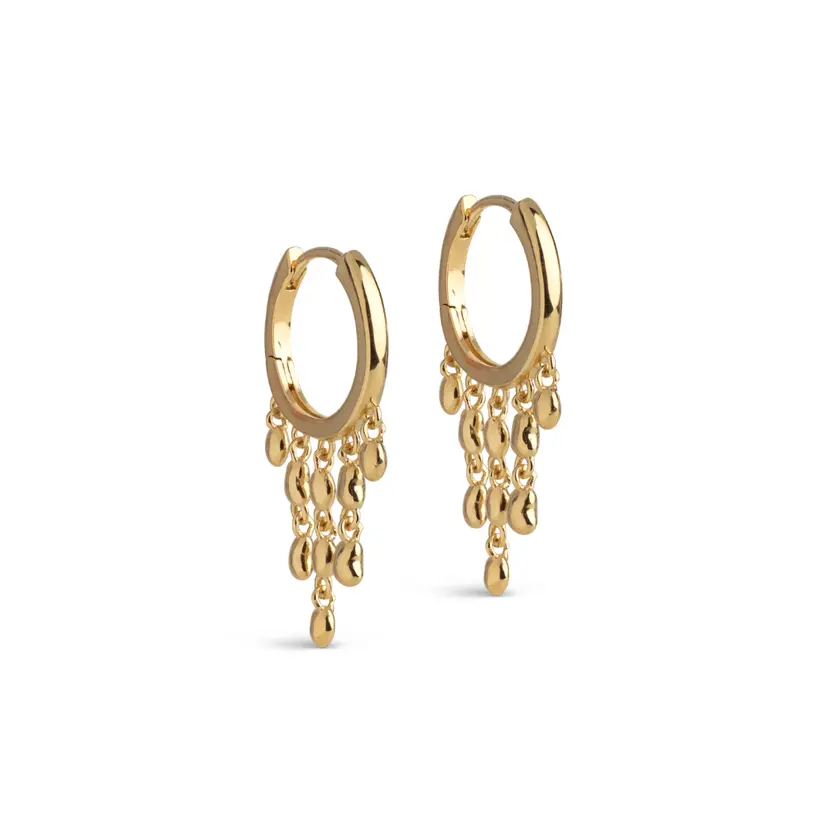 Enamel Enamel - Nara Rain Hoops i forgyldt sølv med kugler - E478G