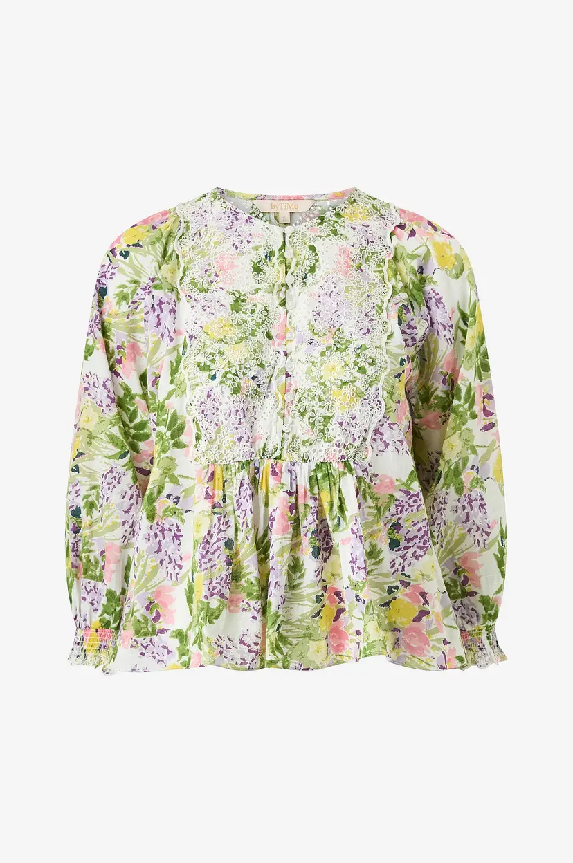 By Timo Bluse Cotton Slub Blouse - Lilla